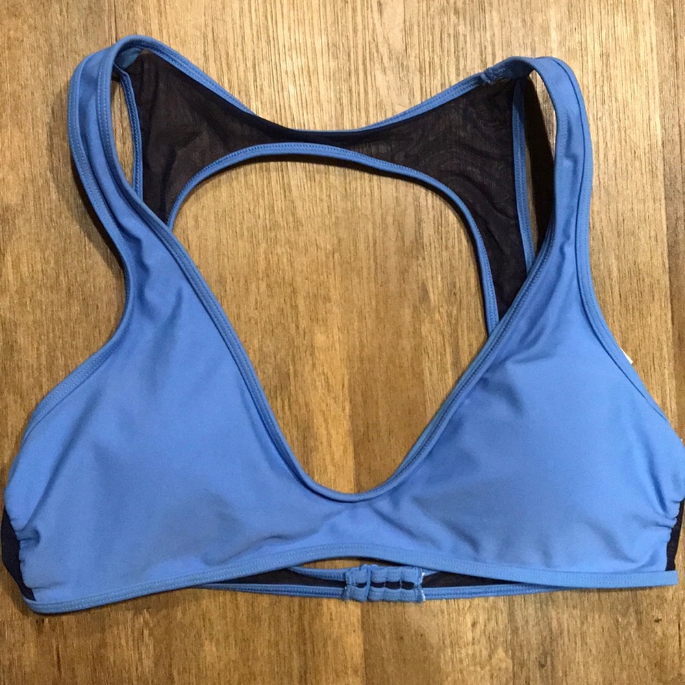 (2 for $10) Aerie Swim blue scoop bikini top Size Large